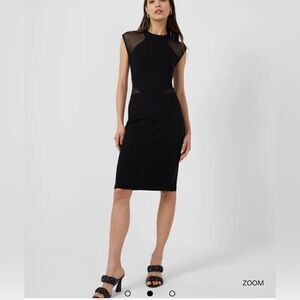 NEW French Connection Viven Paneled Black Dress size 2
